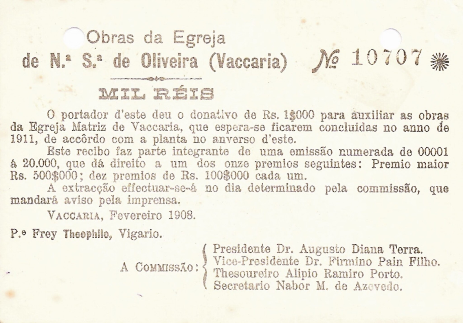 Registro histórico da Catedral Nossa Senhora da Oliveira, 1910 — imagem 1 de 3.